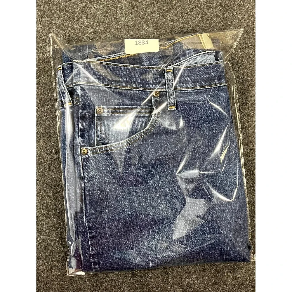 Y2K Wrangler Jeans Mens 38x28 Blue Denim Cotton Stretch‎ Mid Rise Straight Leg